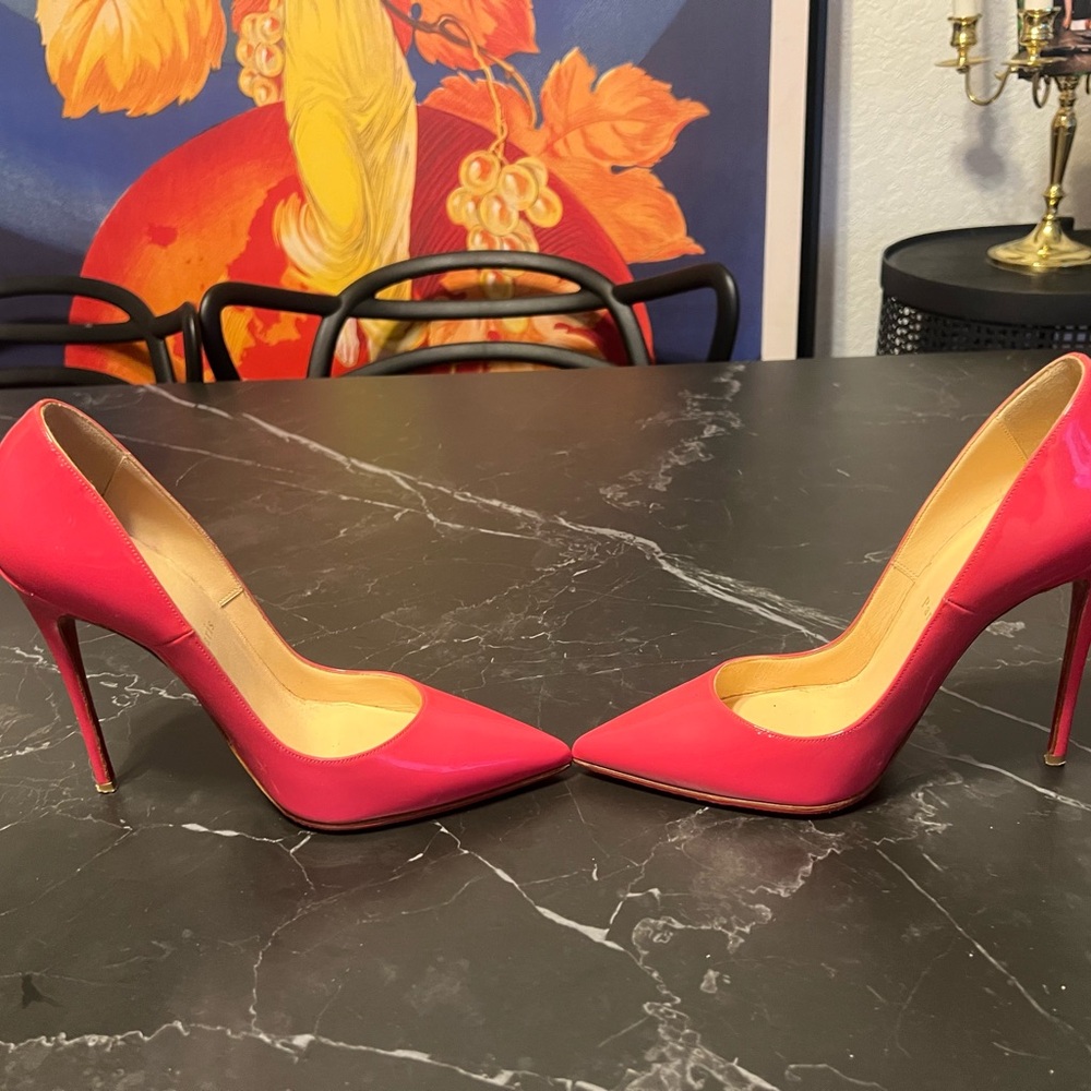 CHRISTIAN LOUBOUTIN So Kate 120MM Patent Pump in Hot Pink Size 37 - Picture 7 of 8